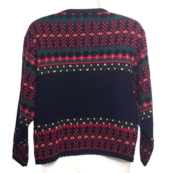 Tally Ho Vintage Scottie Sweater Black Red Boucle Terrier Dog Cardigan - Picture 9 of 9